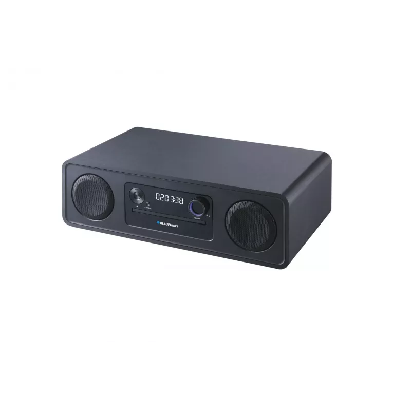 Micro Hi‑Fi süsteem BLAUPUNKT MS20BK — CD/MP3/WMA, Bluetooth 5.0, FM, USB, MicroSD, 2×20W RMS, AUX, RCA, LED-ekraan, 100–240 V, must
