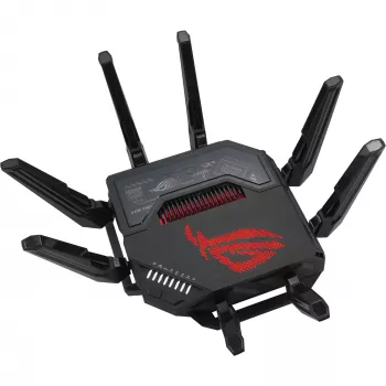 ASUS ROG Rapture GT-BE98 traadita ruuter 10 Gigabit Ethernet neljasagedusriba (2,4 GHz / 5 GHz-1 / 5 GHz-2 / 6 GHz) Must