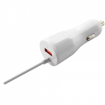 CANYON auto laadija C-033 2.4A/USB-A sisseehitatud Lightning valge