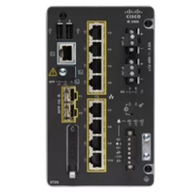Hallatav lüliti Cisco Catalyst IE3400 L2 8x Gigabit Ethernet 3x USB