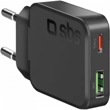 SBS PD reisilaadija UltraSlim 30W USB/USB-C GaN must