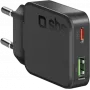 SBS PD reisilaadija UltraSlim 30W USB/USB-C GaN must