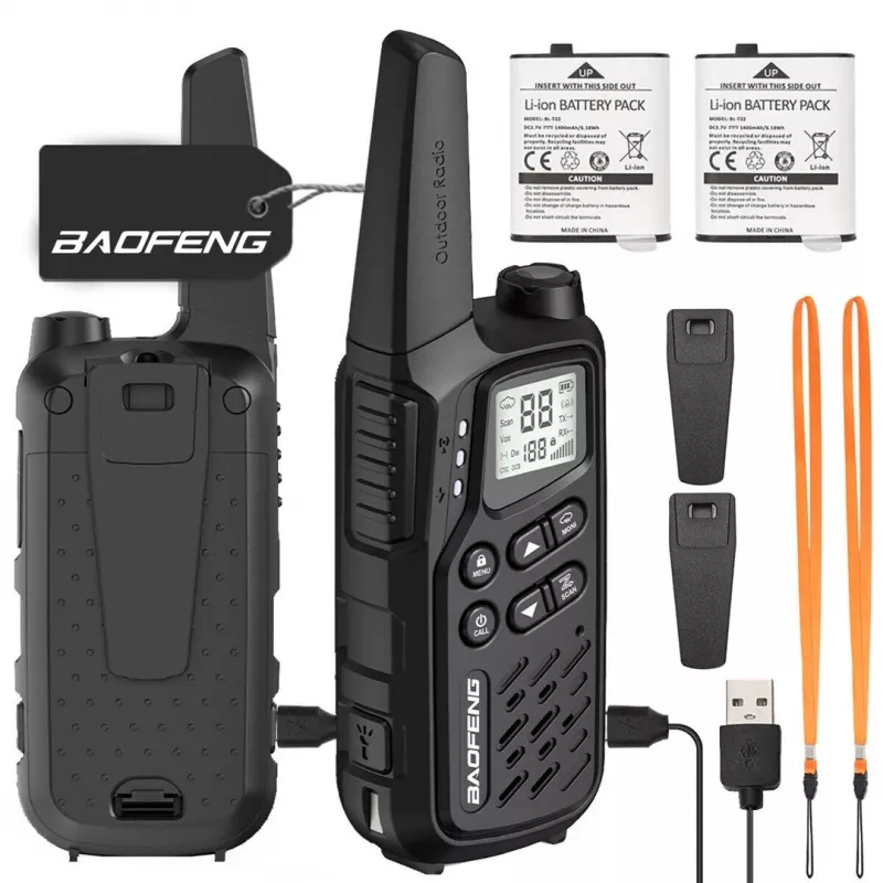 Walkie-Talkie Baofeng BF-T25E Must, 2 tükki