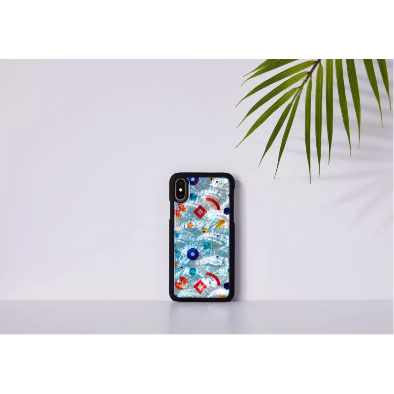 iKins nutitelefoni ümbris iPhone XS / XS Max must kivimustriga, kaitsev tagakaas
