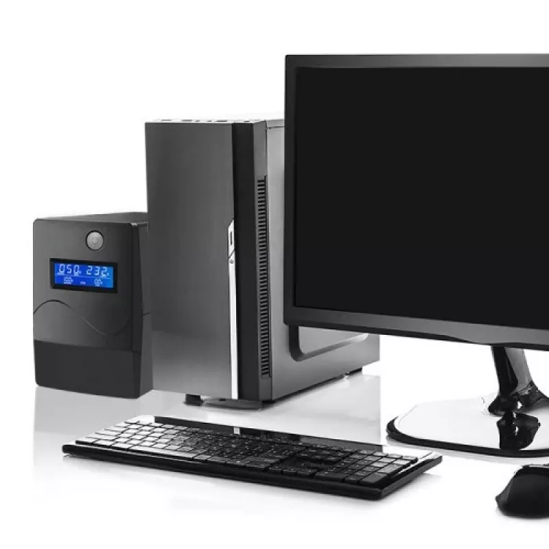Qoltec Monolith katkematu toiteallikas (UPS) topeltmuundusega (Online) 1 kVA 600 W 2 SCHUKO pistikupesa