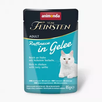 ANIMONDA Vom Feinsten Adult Raffinesse tarretises, rikkalik kana ja musta pollockiga - märgtoit kassidele - 85g