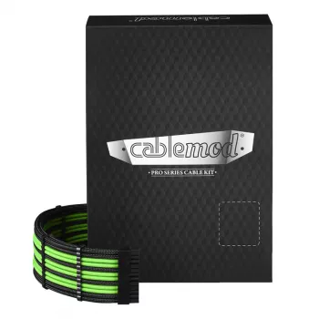CableMod C-Seeria PRO ModMesh kaablikomplekt Corsair AXi/HXi/RM jaoks (kollane Label) - must/hele roheline