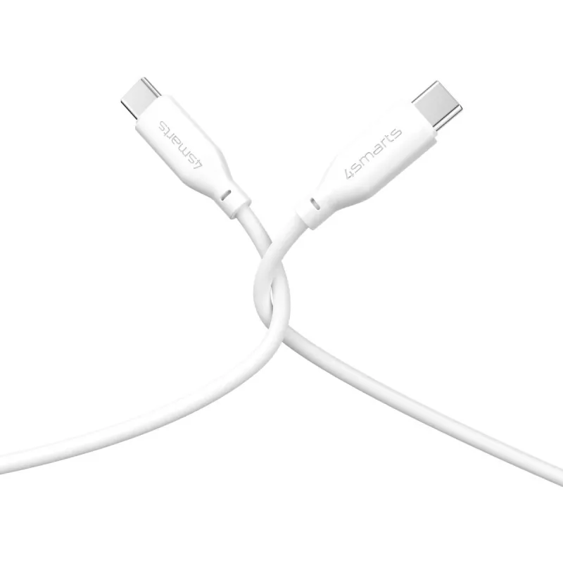 4smarts USB-C / USB-C silikoonkaabel High Flex 60W 1,5m valge