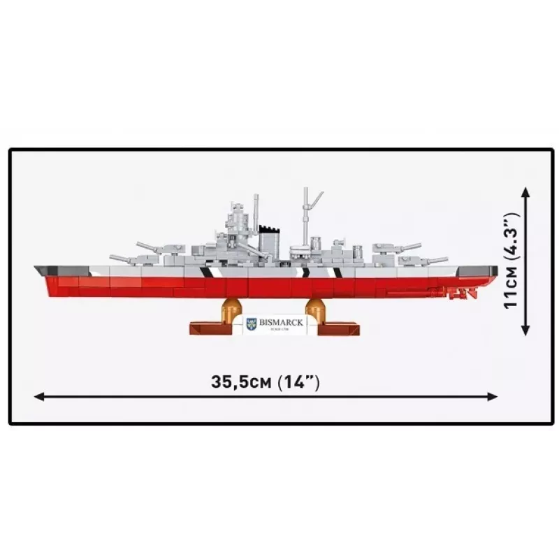 Ehituskomplekt Cobi lahingulaev Bismarck mudel, 590 osa