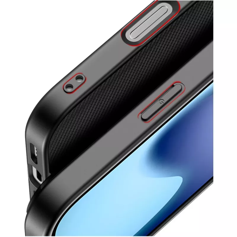 Kaitsev telefoniümbris Nevox StyleShell NYLO iPhone 17 jaoks, 6,3 tolli, must