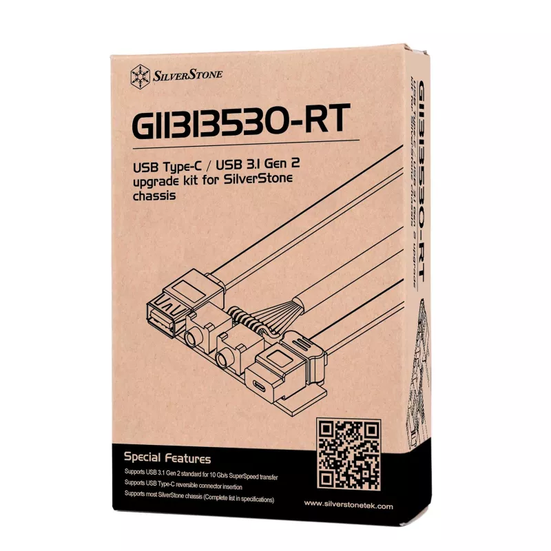 Täienduskomplekt SILVERSTONE SST-G11313530-RT — esipaneeli USB USB-C (USB 3.1 Gen 2)