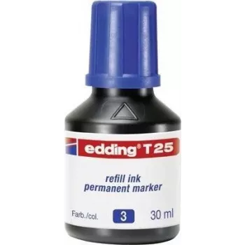 Markeri täiteaine Edding T 25 sinine 30 ml, ühildub Edding No.1/21/22/25/400/500/550/800/850/3000/3300-ga