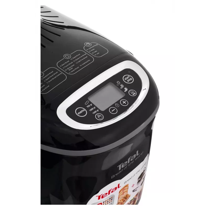Leivaküpsetaja Tefal PF611838 — 1600 W, 1,5 kg mahutavus, 19 programmi, puutetundlik juhtimine, must