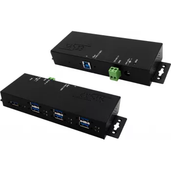 EXSYS EX-1517HMVS 7-pordiline hallatav USB 3.2 Gen1 metallist jaotur 15 kV EDS liigpingekaitsega