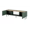 TV-kapp elektrilise kaminaga Cama Meble ONDA 180,5×40×58,0 cm, puitlaastplaat, roheline, vabaltseisev või seinale paigaldatav