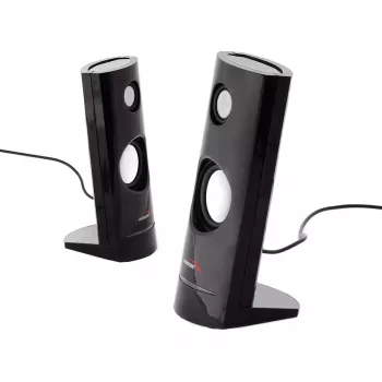 2-suunaline juhtmega arvutikõlar Audiocore AC860, 2.0 kanalit, 4 W RMS, USB-toide, 3,5 mm sisend, must
