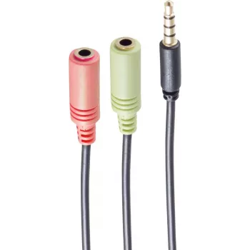 Audio kaabel ShiverPeaks BS14-05041 0.25m 2x3.5mm Must