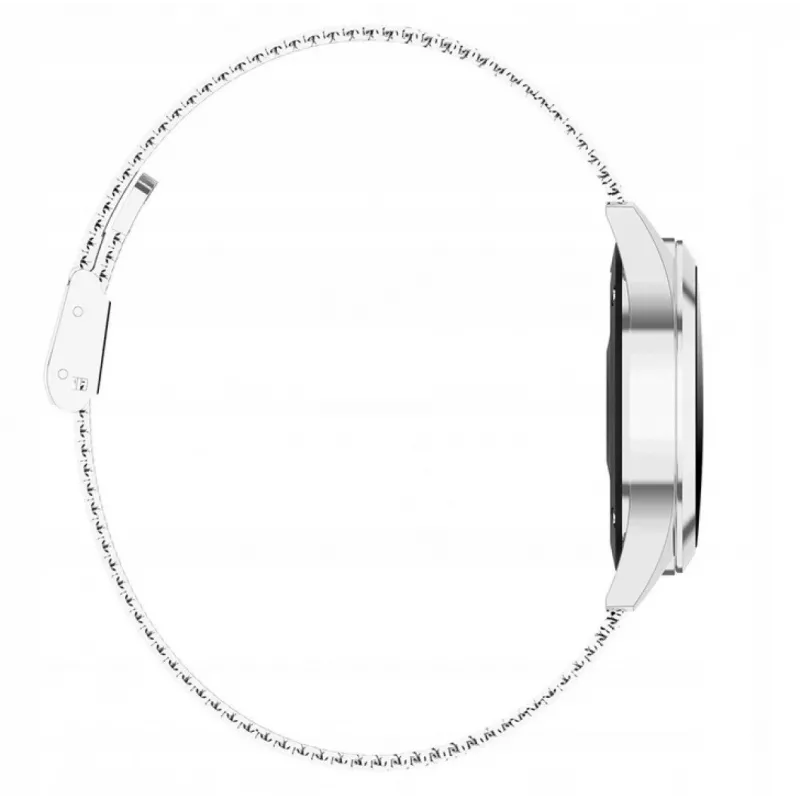 Nutikell ORO-MED ORO-SMART CRYSTAL SILVER — ümmargune metallkorpus, LCD 240×198, 1,04-tolline ekraan, Bluetooth 4.0, veekindel, 120 mAh aku
