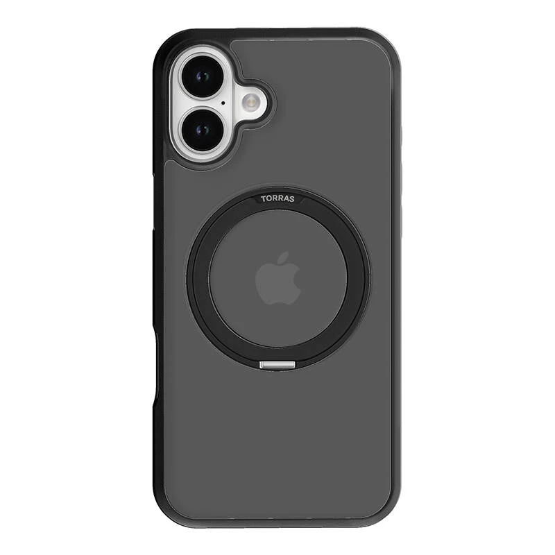 Kaitsev telefoniümbris Torras Ostand Pro iPhone 16 Plus jaoks – Must, õhuke profiil, kerge