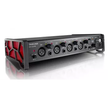 Heliliides Tascam US-4X4HR – 4x XLR combo, 4 analoogväljundit, 56 dB mikrofoni eelvõimendus, 192 kHz, USB 2.0, lauaarvuti, must