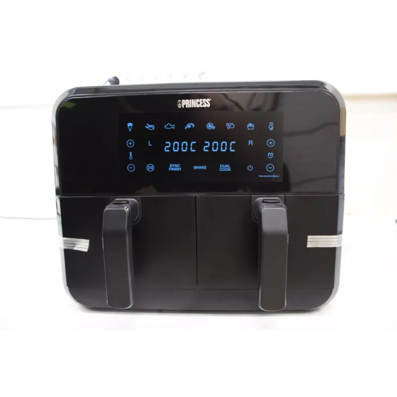 MÜÜK VÄLJA. Princess Double Basket Airfryer | 182068 | Võimsus 2400 W | Mahutavus 8 L | Must | KAHJUSTATUD PAKEND, KRIIMUD KORPUSEL