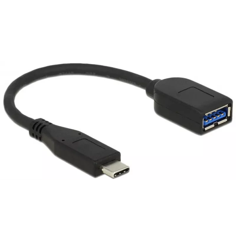USB-kaabel DeLOCK USB 3.1 Gen 2 USB-C/Typ-A 0,1 m Must