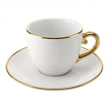 Kappuccinokomplekt BIALETTI PGOLD004 — Pure Gold, 2 tassi alustassidega