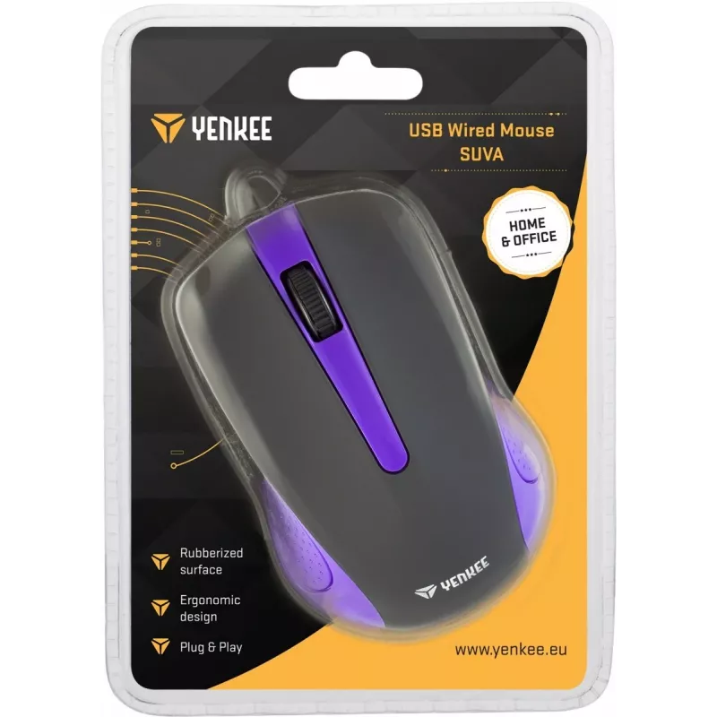 USB-juhtmega hiir, 3 nuppu, kummeeritud pind