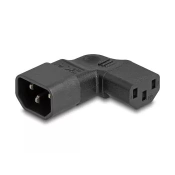 DeLOCK võrguadapter IEC 60320 C14–C13 pistikupesa 10 A 90° vasak parem Must