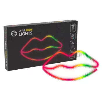 Neoontuled MANTA SNL61RGB LIPS RGB värvimuutev dekoratiivmärk, mudel SNL61RGB