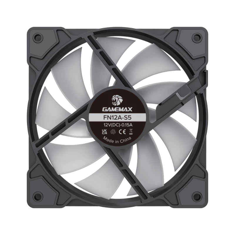 Gamemax | Korpusventilaator | FN12A-S5 | Must