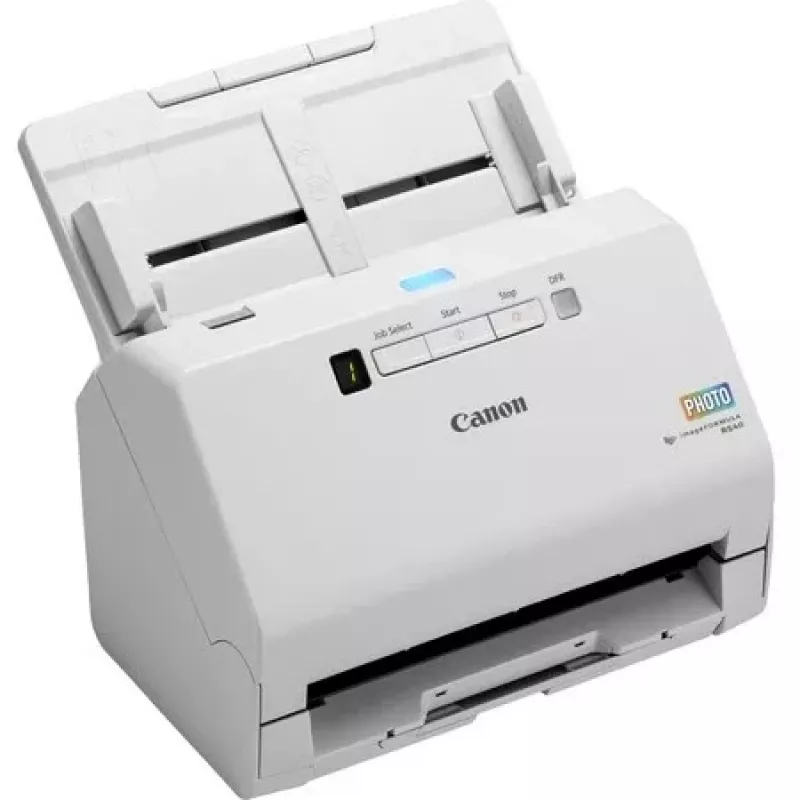 Canon imageFORMULA RS40 foto- ja dokumendiskanner, 600 x 600 DPI, 40 ppm, 30 ppm, halltoonides, ühevärviline, lehtskanner, valge