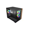 PC case Cooler Master Elite 481 Wood — kahekambriline mATX naturaalse puidust disaini ja kahe karastatud klaasist paneeliga