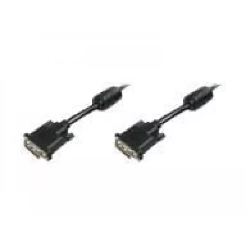 DIGITUS - DVI-kaabel - Dual Link - DVI-D (M) - DVI-D (M) - 5,0m - Vormitud, pöidlakruvid - Must (AK-320101-050-S)