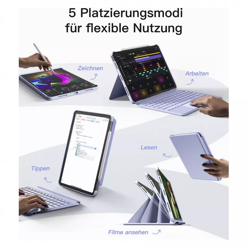 inateck klaviatuur iPad 11 iPad Air 4/5Gen.Com. QWERTZ lilla