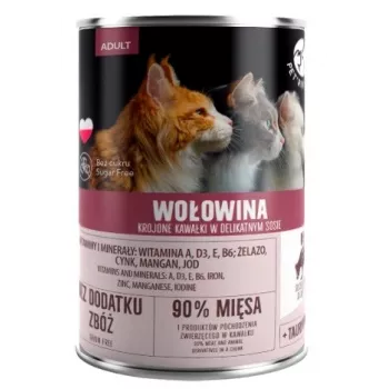 Märg kassitoit PetRepublic CAT Adult 400 g — tükid veiselihaga kastmes