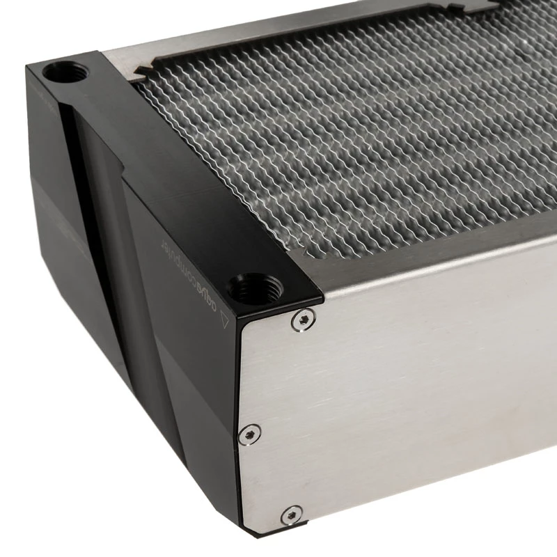 Radiaator Aqua-Computer airplex radical 4/360 — Alumiinium/Vask/Roostevaba teras, 400×140×73 mm