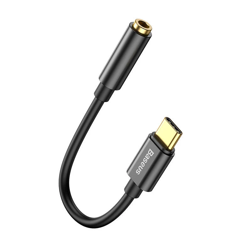Kaablipistikupesa adapter Baseus CATL54-01 USB-C 3,5 mm pesale, must