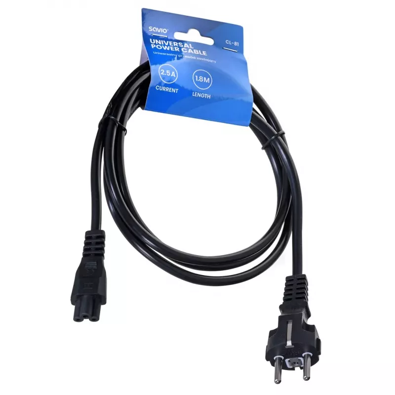 Savio CL-81 toitekaabel Must 1.8 m toitepistiku tüüp E IEC C5