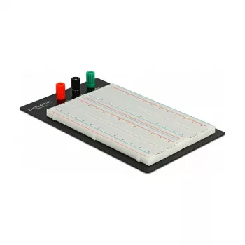 Breadboard DELOCK 18314 — jootevaba prototüüpimisplaat, metall/plast, 109×165×1 mm, must/valge