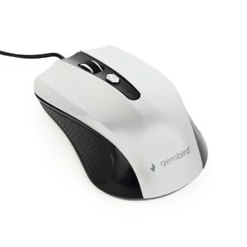 Juhtmega mõlemakäeline optiline hiir GEMBIRD MUS-4B-01-BS, USB Type-A, 1200 DPI, 4 nuppu, must/hõbedane