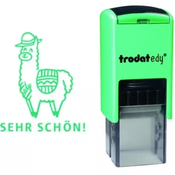 Trodat 163237 templijäljend — ruudukujuline kummist tempel, roheline, 34 g, valmistatud Austrias