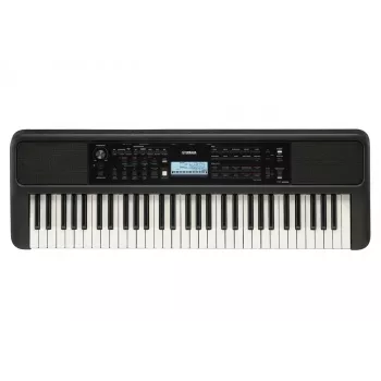 Klaviatuur YAMAHA PSR-E383 — 61 klahviga kaasaskantav MIDI-klaviatuur, LCD-ekraan, USB, sisseehitatud kõlarid, akutoitel (6), must
