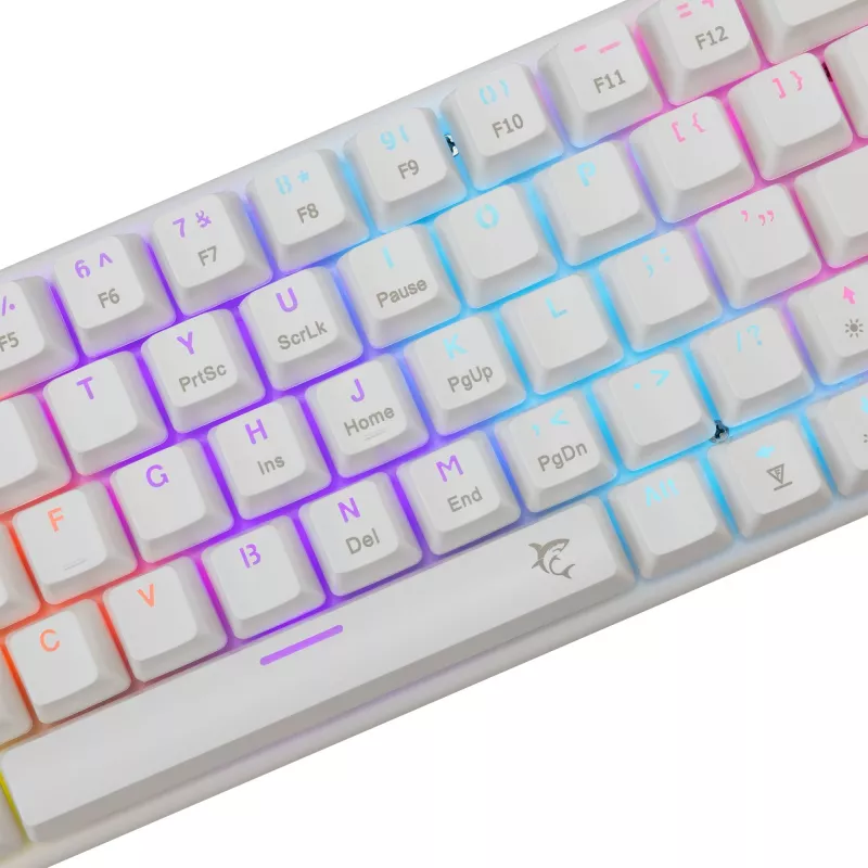 Mehaaniline klaviatuur White Shark Wakizashi-2 US Red Switch, Tenkeyless/US paigutus, valge