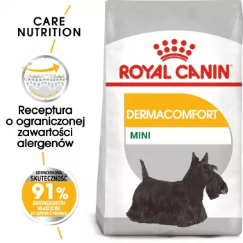 ROYAL CANIN Mini Dermacomfort - kuivtoit tundliku ja ärritusele kalduva nahaga täiskasvanud väikest tõugu koertele - 3 kg