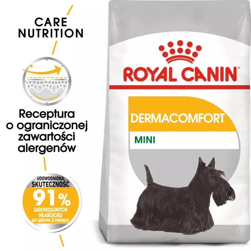 ROYAL CANIN Mini Dermacomfort - kuivtoit tundliku ja ärritusele kalduva nahaga täiskasvanud väikest tõugu koertele - 3 kg