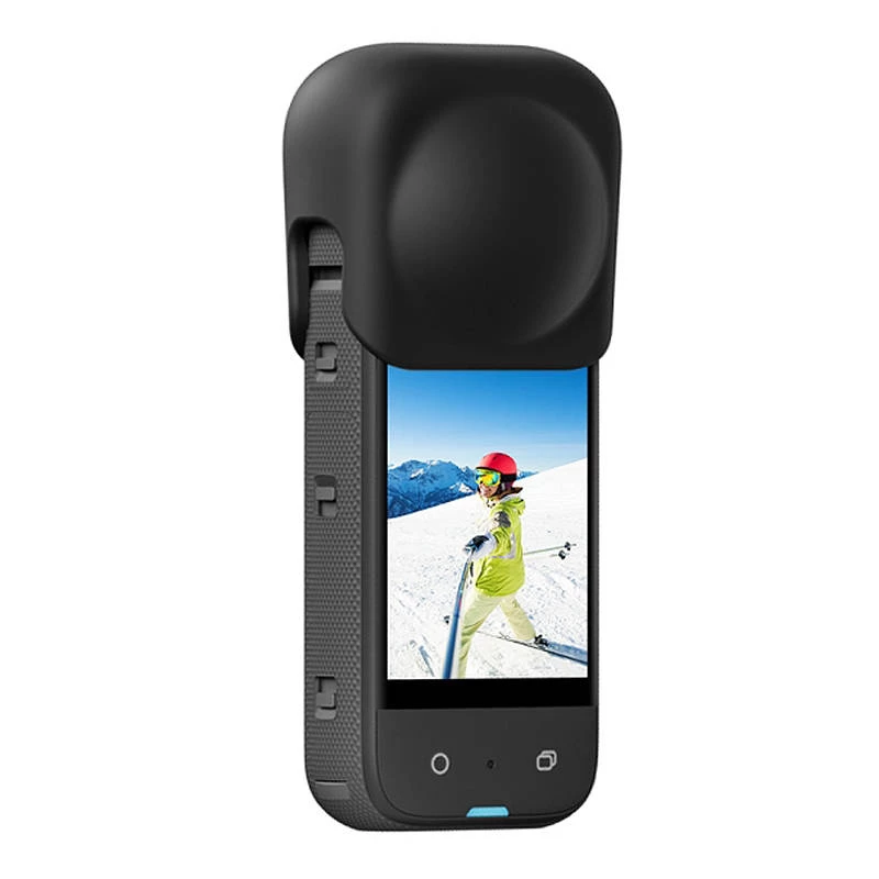 Silikoonist kaitsev läätsekate Puluz Insta360 X3-le (must)