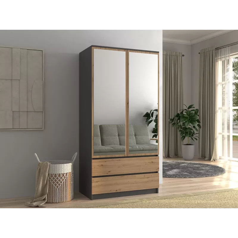 Topeshop SZAFA MALWA AN/AR L bedroom wardrobe/closet 5 shelves 2 uks(s)