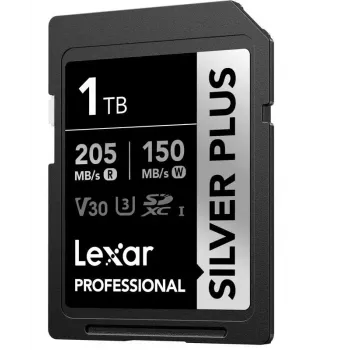 SDXC mälukaart Lexar Professional SilverP UHS‑I 1 TB, lugemiskiirus 205 MB/s, kirjutamiskiirus 150 MB/s, UHS‑I