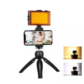 Statiiv Puluz PKT3131B integreeritud LED-lambi ja telefoniklambriga